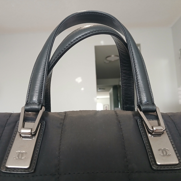 Chanel Black Sport Boston Nylon & Leather Duffel Bag - Picture 7 of 16